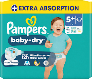 Windeln Gr. 5+ (12-17 kg)   Pampers baby-dry