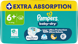 Windeln Gr. 6+ XL (14-19 kg) Pampers baby-dry