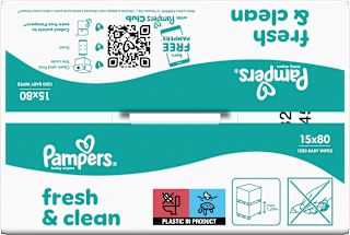 Feuchttücher Fresh Clean (15x80 St), Vorteilspack  Pampers