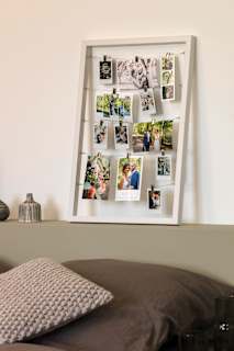 Bilderrahmen 60x40cm, weiß mit 24 Clips Paradies
