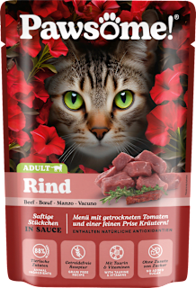 Nassfutter Katze mit Rind Pawsome