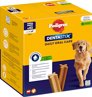 Kausnack Hund Zahnpflege DentaStix für große Hunde, Multipack (6x7 Stück) Pedigree