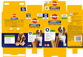Kausnack Hund Zahnpflege DentaStix für mittelgroße Hunde, Multipack (28 Stück) Pedigree