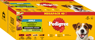 Nassfutter Hund gemischte Selektion in Sauce, Megapack (40x100 g) Pedigree