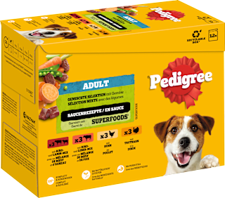 Nassfutter Hund gemischte Selektion in Sauce, Multipack (12x100 g) Pedigree