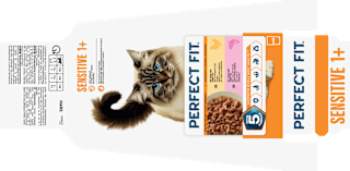 Nassfutter Katze mit Huhn & Lachs, sensitiv Multipack (12x85 g) PERFECT FIT
