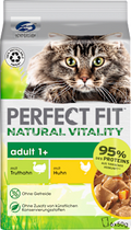 Nassfutter Katze mit Huhn & Truthahn, natural vitality, Multipack (6x50 g) PERFECT FIT