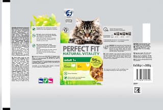 Nassfutter Katze mit Huhn & Truthahn, natural vitality, Multipack (6x50 g) PERFECT FIT