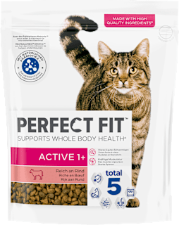 Trockenfutter Katze active 1+ mit Rind, Adult PERFECT FIT