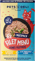 Nassfutter Katze Hühnerfilet & Thunfischfilet, Filet Menü, Multipack (6x85 g) Pets Deli