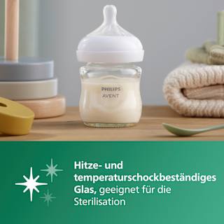 Babyflasch aus Glas Natural Response weiß, von Geburt an, 120ml  PHILIPS AVENT