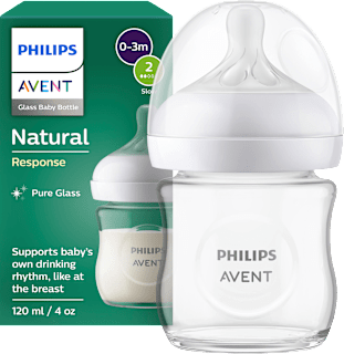 Babyflasch aus Glas Natural Response weiß, von Geburt an, 120ml  PHILIPS AVENT