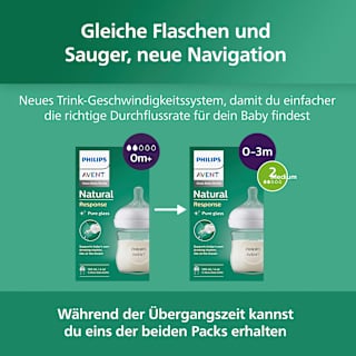 Babyflasch aus Glas Natural Response weiß, von Geburt an, 120ml  PHILIPS AVENT