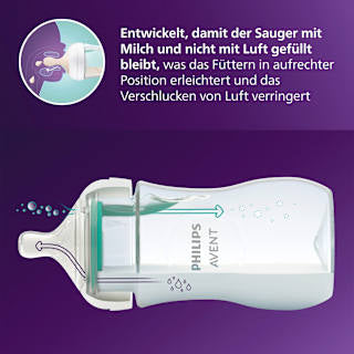 Babyflasche Natural Response AirFreeVentil weiß/Bär, ab dem 3. Monat, 260ml  PHILIPS AVENT