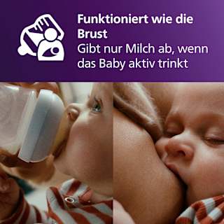 Babyflasche Natural Response AirFreeVentil weiß/Bär, ab dem 3. Monat, 260ml  PHILIPS AVENT