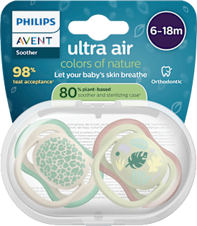 Schnuller ultra air colors of nature Silikon, creme/grün, 6-18 Monate PHILIPS AVENT