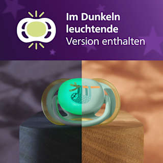 Schnuller ultra air day and night Silikon, gelb/grün + rot/blau, 0-6 Monate PHILIPS AVENT