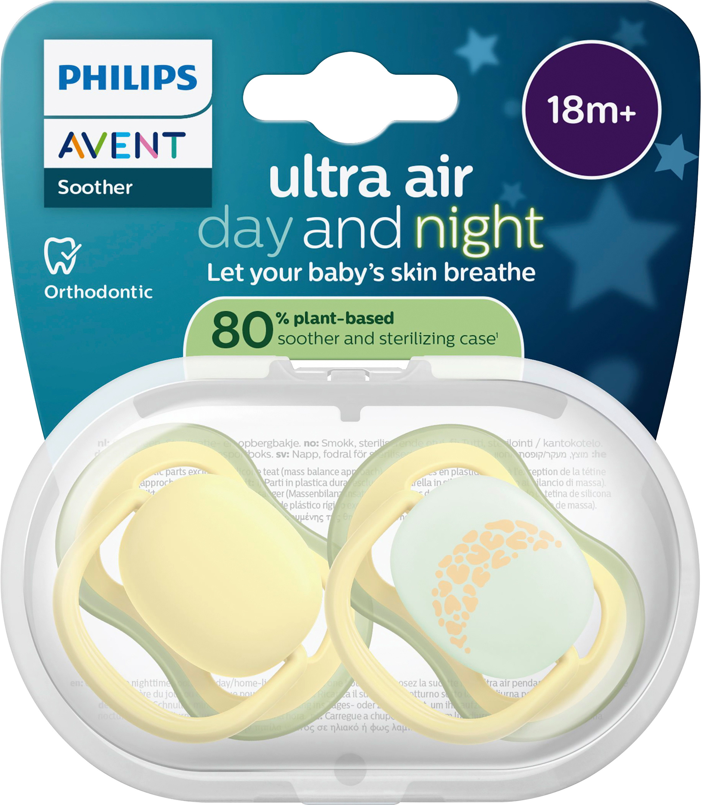 Schnuller ultra air day+night Silikon, gelb, ab 18 Monaten PHILIPS AVENT