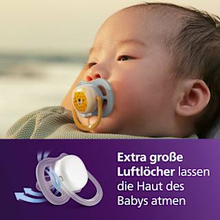 Schnuller ultra air happy Silikon, blau/mint, 0-6 Monate PHILIPS AVENT