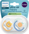 Schnuller ultra air happy Silikon, blau/mint, 0-6 Monate PHILIPS AVENT