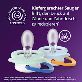 Schnuller ultra air happy Silikon, blau/mint, 0-6 Monate PHILIPS AVENT