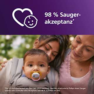 Schnuller ultra air happy Silikon, blau/mint, 0-6 Monate PHILIPS AVENT