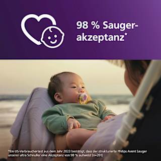 Schnuller ultra air happy Silikon, rosa/mint, 0-6 Monate PHILIPS AVENT