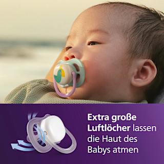 Schnuller ultra air happy Silikon, rosa/mint, 0-6 Monate PHILIPS AVENT
