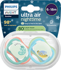 Schnuller ultra air nighttime Silikon, grün/blau, 6-18 Monate PHILIPS AVENT