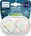 Schnuller ultra air nighttime Silikon, grün/rosa, 6-18 Monate PHILIPS AVENT