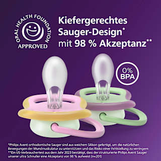 Schnuller ultra air nighttime Silikon, grün/rosa, 6-18 Monate PHILIPS AVENT