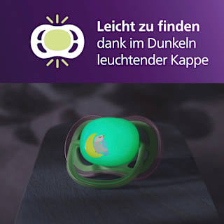 Schnuller ultra air nighttime Silikon, grün/rosa, 6-18 Monate PHILIPS AVENT
