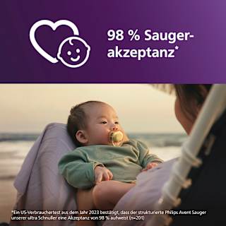 Schnuller ultra air Silikon, gelb/lila, 0-6 Monate PHILIPS AVENT