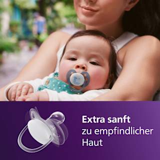 Schnuller ultra soft nighttime Silikon, beige/blau, 6-18 Monate PHILIPS AVENT