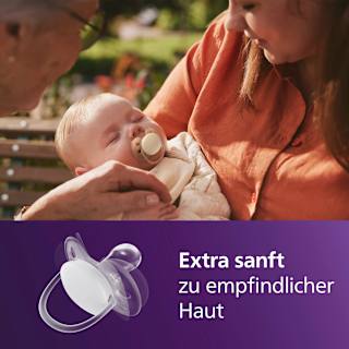 Schnuller ultra soft Silikon, beige/rosa, 0-6 Monate PHILIPS AVENT