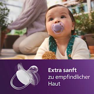 Schnuller ultra soft Silikon, blau/grün, 0-6 Monate PHILIPS AVENT