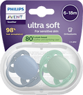Schnuller ultra soft Silikon, grün/blau, 6-18 Monate PHILIPS AVENT