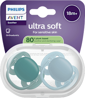 Schnuller ultra soft Silikon, grün/blau, ab 18 Monaten PHILIPS AVENT