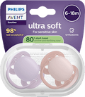 Schnuller ultra soft Silikon, lila/rosa, 6-18 Monate PHILIPS AVENT