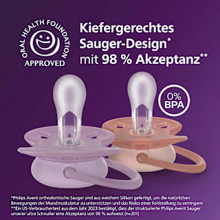 Schnuller ultra soft Silikon, lila/rosa, 6-18 Monate PHILIPS AVENT
