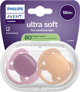 Schnuller ultra soft Silikon, rosa/apricot, ab 18 Monaten PHILIPS AVENT