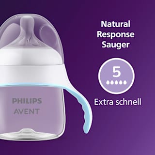 Trinklernflasche Natural Response weiß/blau, ab 6. Monat, 150 ml PHILIPS AVENT