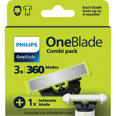 PHILIPS OneBlade Razor blades, OneBlade 360 QP949/50 & Intimate Blade, 4 pcs