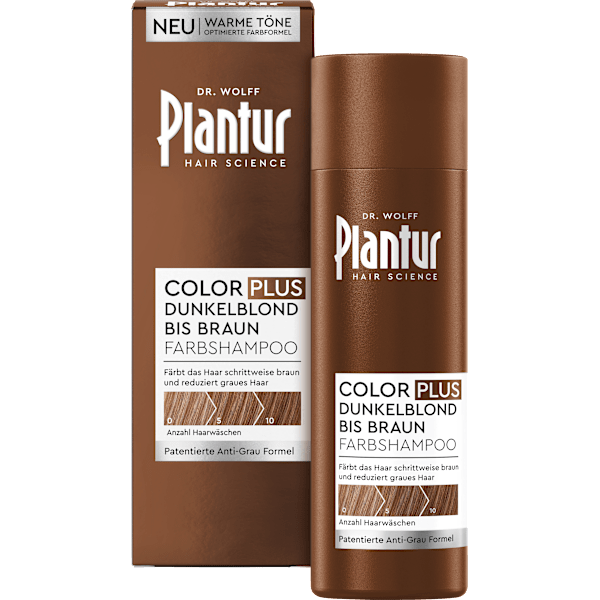 Farbshampoo Color Plus Dunkelblond bis Braun Plantur