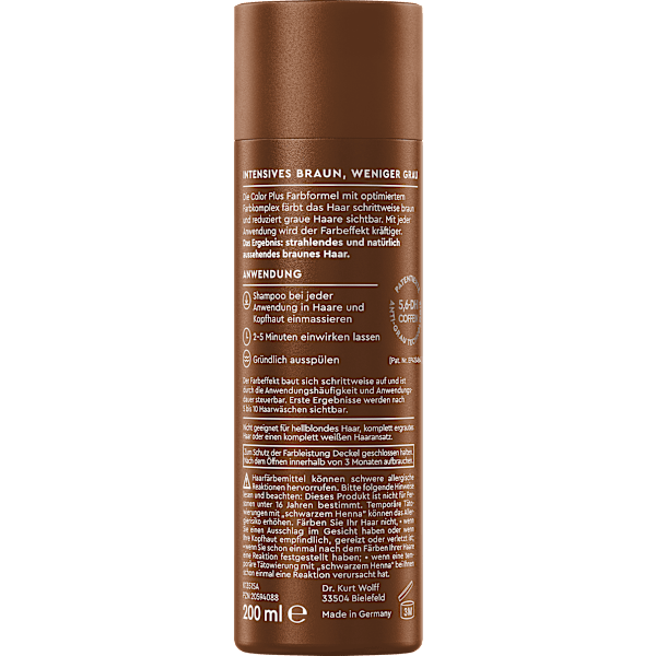 Farbshampoo Color Plus Dunkelblond bis Braun Plantur
