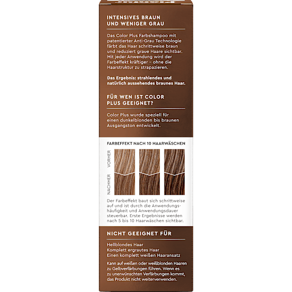 Farbshampoo Color Plus Dunkelblond bis Braun Plantur