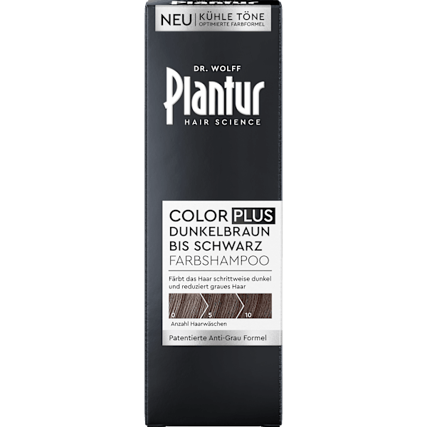 Farbshampoo Color Plus Dunkelbraun bis Schwarz Plantur