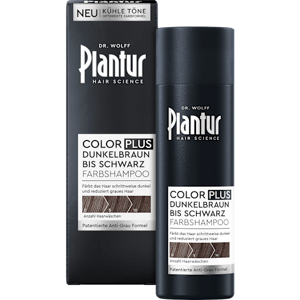 Farbshampoo Color Plus Dunkelbraun bis Schwarz Plantur