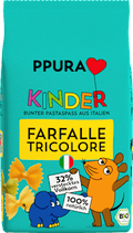 Nudeln, Farfalle tricolore für Kinder  PPURA