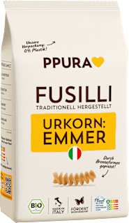 Nudeln, Fusilli aus Emmer PPURA